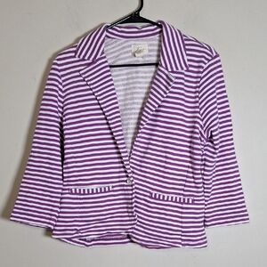 Levi's French Terry Cotton Purple Striped Women's Blazer